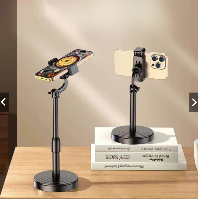 Kit Com 2 Suportes Tripé Para Celular Mini Pedestal Ajustável 360° Ideal Para Gravação De Vídeos - Imagem 2