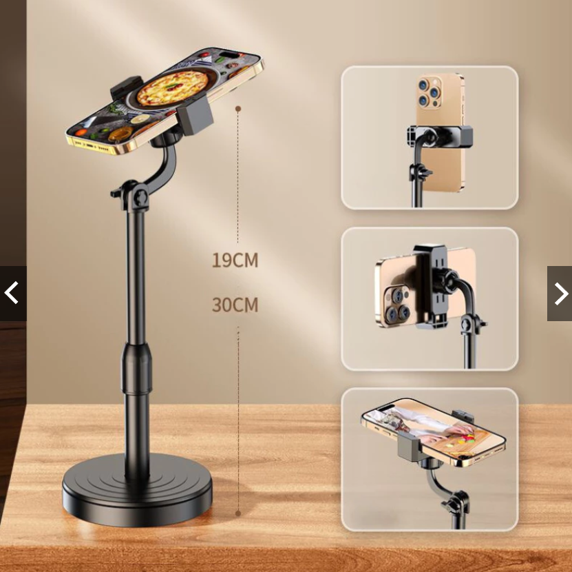 Kit Com 2 Suportes Tripé Para Celular Mini Pedestal Ajustável 360° Ideal Para Gravação De Vídeos - Imagem 3