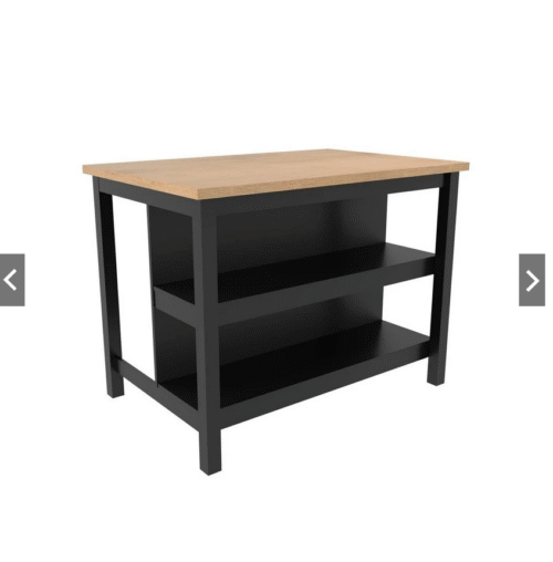 Ilha Cozinha Ditália 2 Prateleiras Preto CD-1019